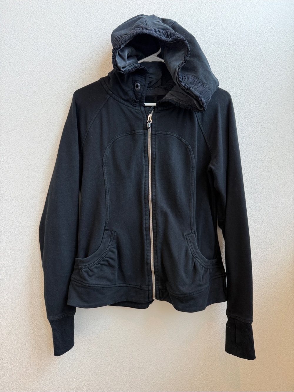Lululemon Scuba Full Zip Black Hoodie Sweatshirt Size 10
